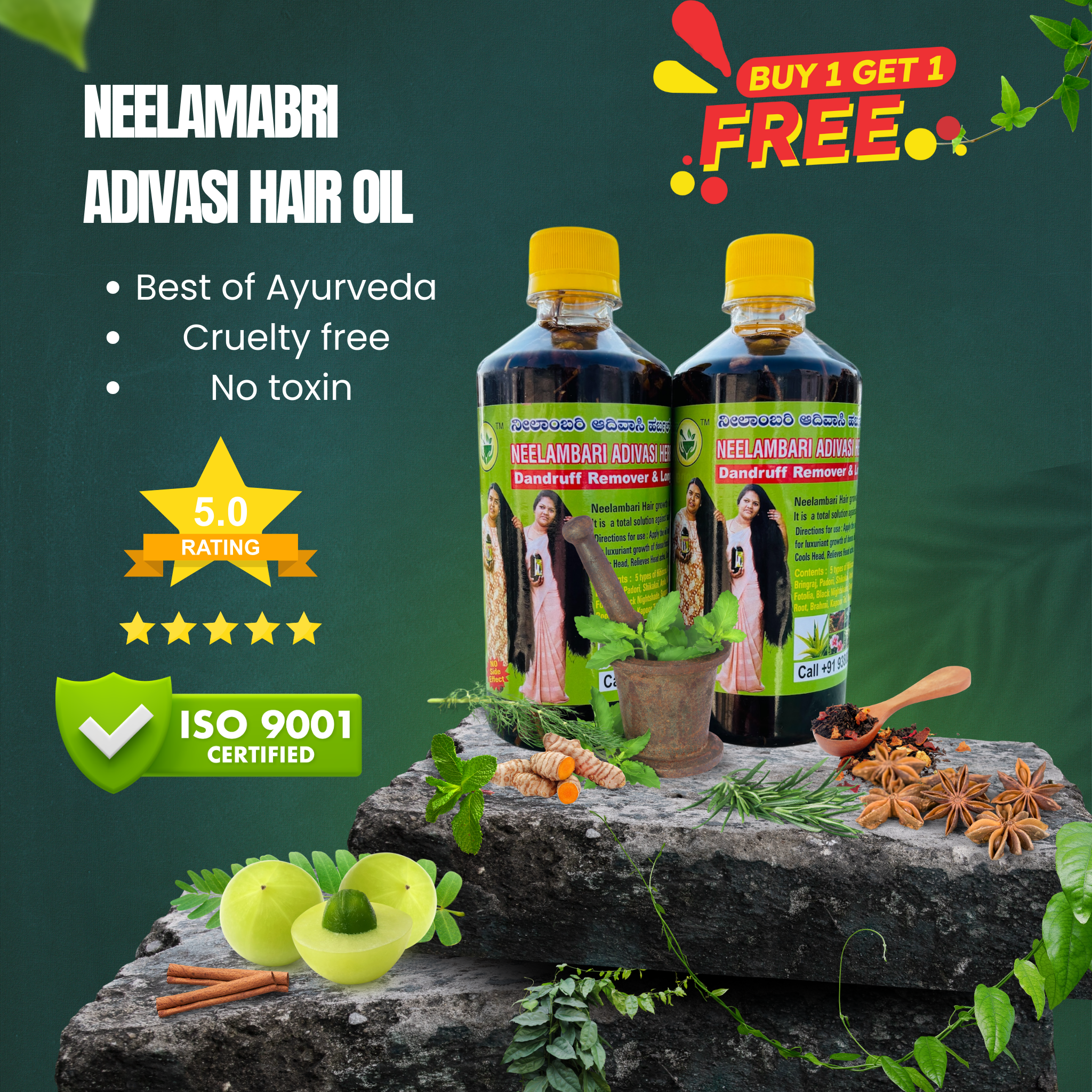 🌿 Adivasi Original Neelambari Herbal Hair Oil